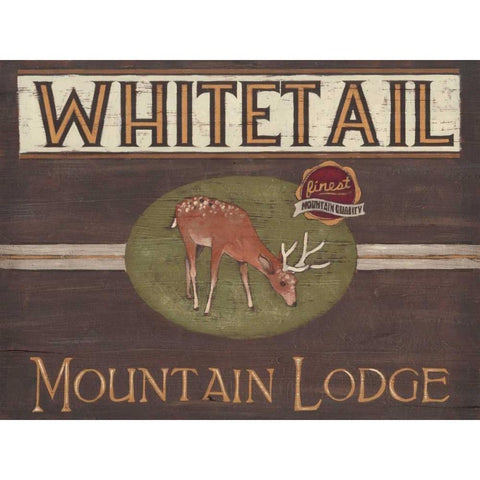 Lodge Sign VI Black Modern Wood Framed Art Print with Double Matting by Vess, June Erica