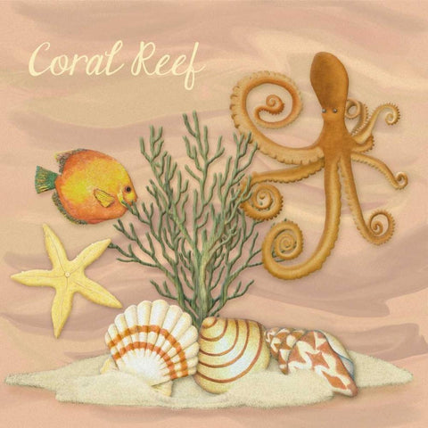 Coastal Scene I Gold Ornate Wood Framed Art Print with Double Matting by Ditzian, Sue