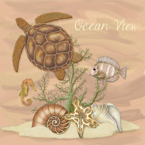 Coastal Scene II White Modern Wood Framed Art Print with Double Matting by Ditzian, Sue