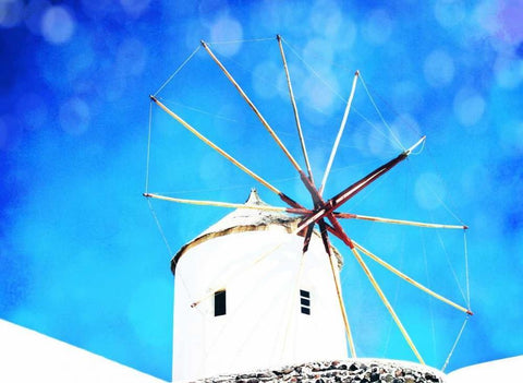 Santorini II White Modern Wood Framed Art Print with Double Matting by Coomes, Sylvia