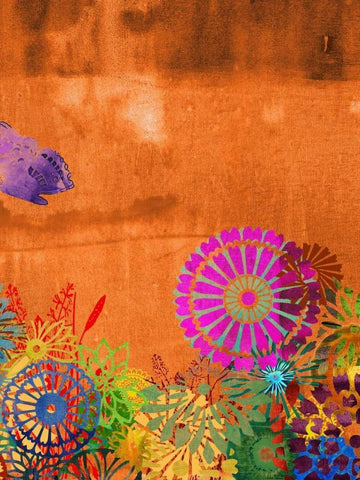 Butterfly Panorama Triptych III White Modern Wood Framed Art Print with Double Matting by Jasper, Sisa