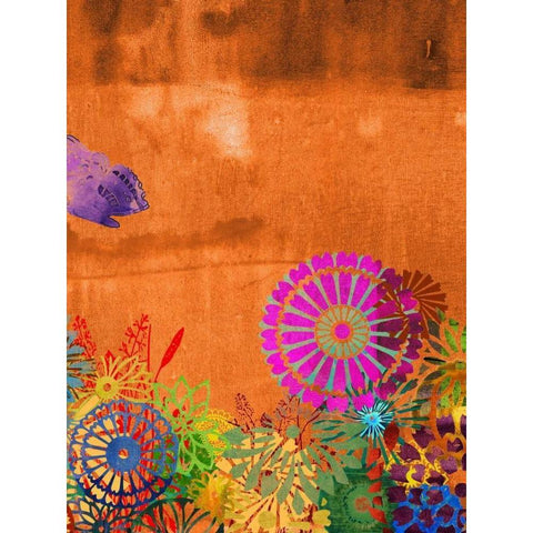 Butterfly Panorama Triptych III Black Modern Wood Framed Art Print by Jasper, Sisa