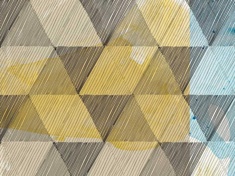 Geo Now Sketch II White Modern Wood Framed Art Print with Double Matting by Jasper, Sisa