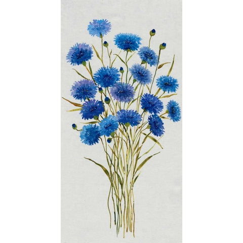 Cornflower Patch I Gold Ornate Wood Framed Art Print with Double Matting by OToole, Tim