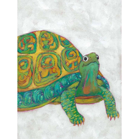 Turtle Friends I Black Modern Wood Framed Art Print with Double Matting by Zarris, Chariklia