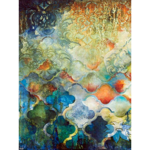 Moroccan Fantasy I Gold Ornate Wood Framed Art Print with Double Matting by Robinson, Heather