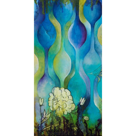 Pond Dripples I Black Modern Wood Framed Art Print by Robinson, Heather
