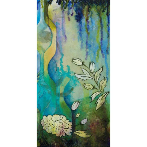 Pond Dripples II Black Modern Wood Framed Art Print by Robinson, Heather