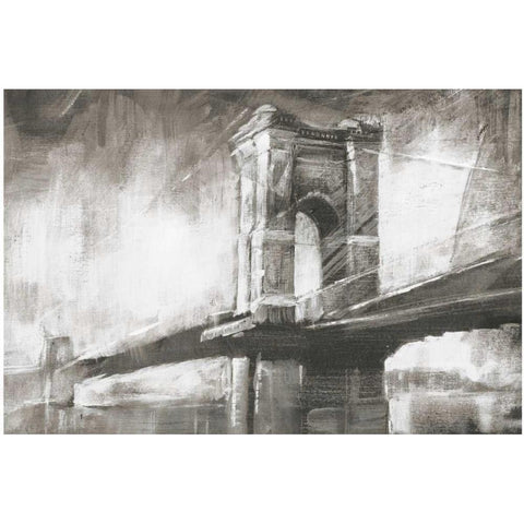 Historic Suspension Bridge I Black Modern Wood Framed Art Print with Double Matting by Harper, Ethan