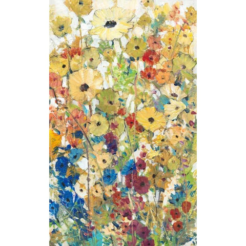 Meadow Floral II Black Modern Wood Framed Art Print with Double Matting by OToole, Tim