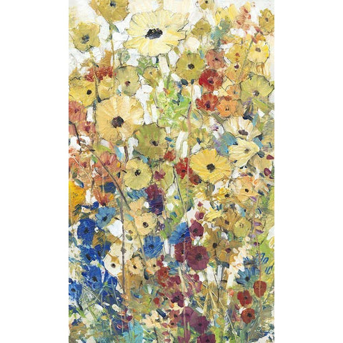 Meadow Floral II Black Modern Wood Framed Art Print with Double Matting by OToole, Tim