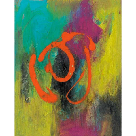 Orange Graffiti I Gold Ornate Wood Framed Art Print with Double Matting by Combs, Joyce