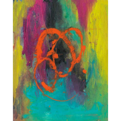 Orange Graffiti II Gold Ornate Wood Framed Art Print with Double Matting by Combs, Joyce