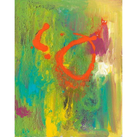 Orange Graffiti IV Black Modern Wood Framed Art Print with Double Matting by Combs, Joyce