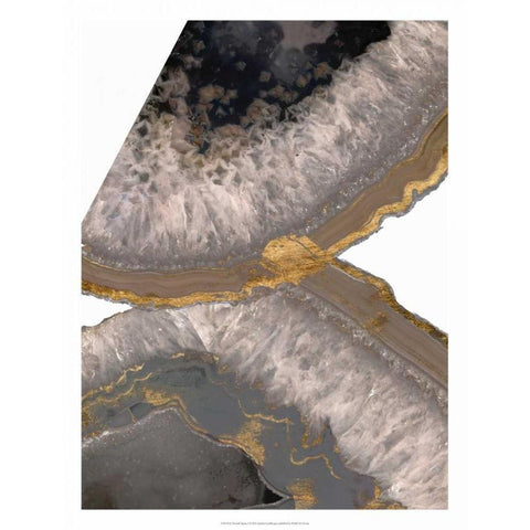 Neutral Agates I White Modern Wood Framed Art Print by Goldberger, Jennifer