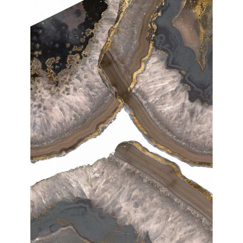 Neutral Agates II Black Modern Wood Framed Art Print with Double Matting by Goldberger, Jennifer