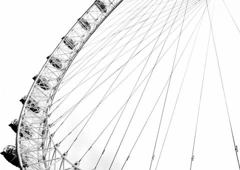 Spinning Wheel I White Modern Wood Framed Art Print with Double Matting by Miamee, Golie