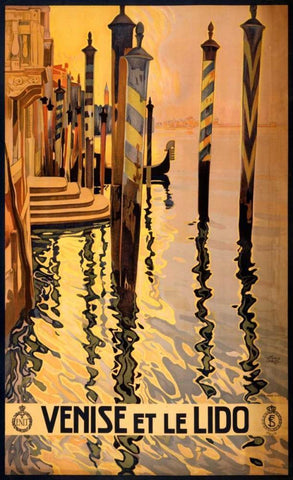 See Venise et le Lido White Modern Wood Framed Art Print with Double Matting by Studio W