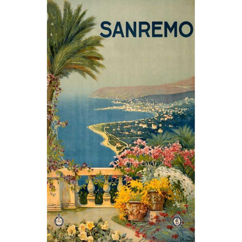 See San Remo Gold Ornate Wood Framed Art Print with Double Matting by Studio W