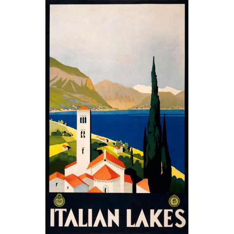 See Italian Lakes Black Modern Wood Framed Art Print by Studio W