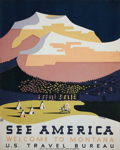 See America IV White Modern Wood Framed Art Print with Double Matting by Studio W