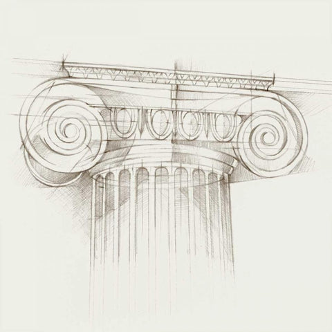 Column Schematic III Black Modern Wood Framed Art Print by Harper, Ethan