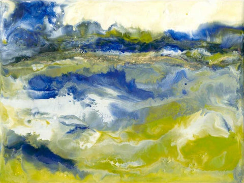 Marine Flow I White Modern Wood Framed Art Print with Double Matting by Holland, J.