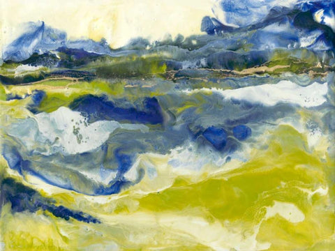 Marine Flow II White Modern Wood Framed Art Print with Double Matting by Holland, J.