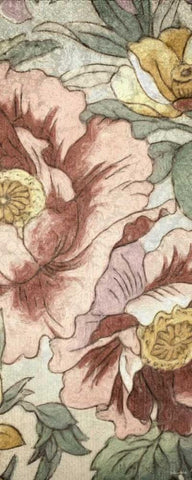 Earthtone Floral Panel I Black Ornate Wood Framed Art Print with Double Matting by Kohnke, Catherine