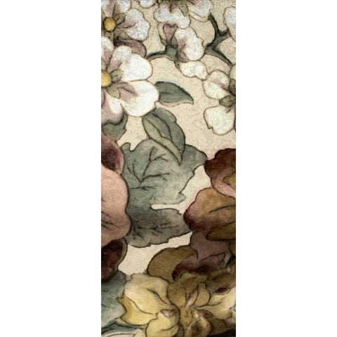 Earthtone Floral Panel III White Modern Wood Framed Art Print by Kohnke, Catherine
