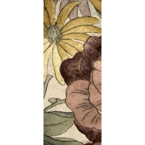 Earthtone Floral Panel IV White Modern Wood Framed Art Print by Kohnke, Catherine