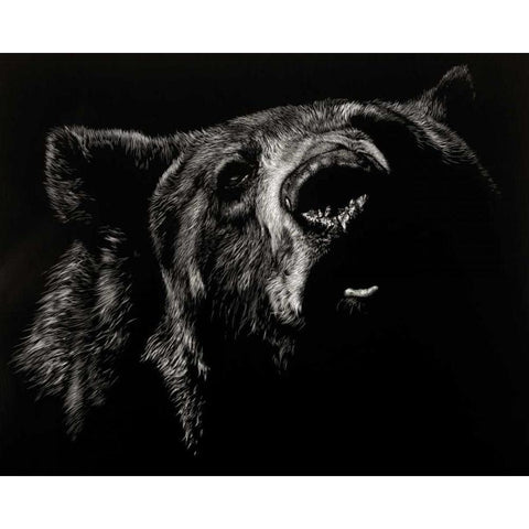 Scratchboard Critic Black Modern Wood Framed Art Print by Chapman, Julie T.