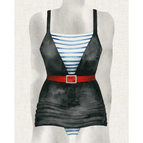 Vintage Bathing Suit IV White Modern Wood Framed Art Print by Popp, Grace