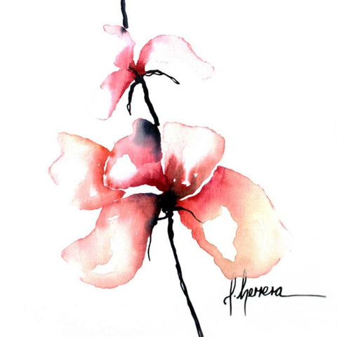 Bold Floral I Black Ornate Wood Framed Art Print with Double Matting by Herrera, Leticia