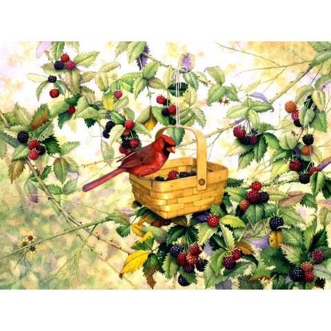 Berry Picker Black Modern Wood Framed Art Print with Double Matting by Matcham, Marcia