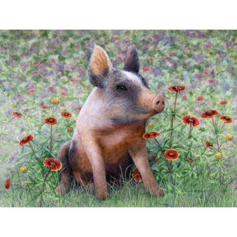 Flower Girl Black Modern Wood Framed Art Print with Double Matting by Matcham, Marcia