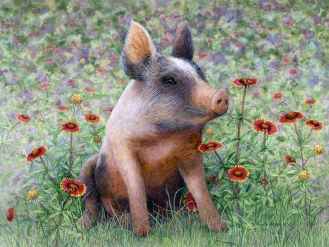 Flower Girl White Modern Wood Framed Art Print with Double Matting by Matcham, Marcia