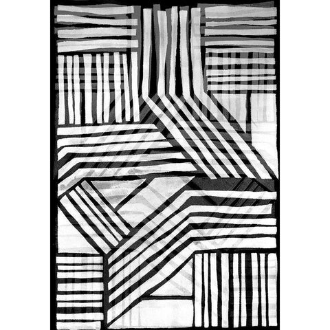 Nokomis II Black Modern Wood Framed Art Print with Double Matting by Stramel, Renee W.