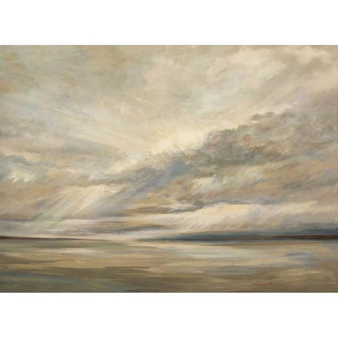 Storm on the Bay Black Modern Wood Framed Art Print with Double Matting by Finch, Sheila
