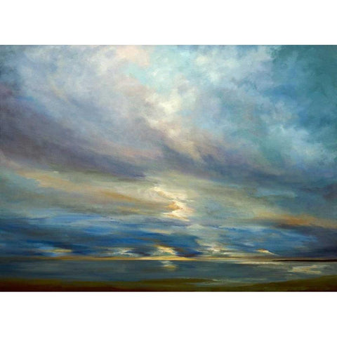 Clouds on the Bay I Gold Ornate Wood Framed Art Print with Double Matting by Finch, Sheila