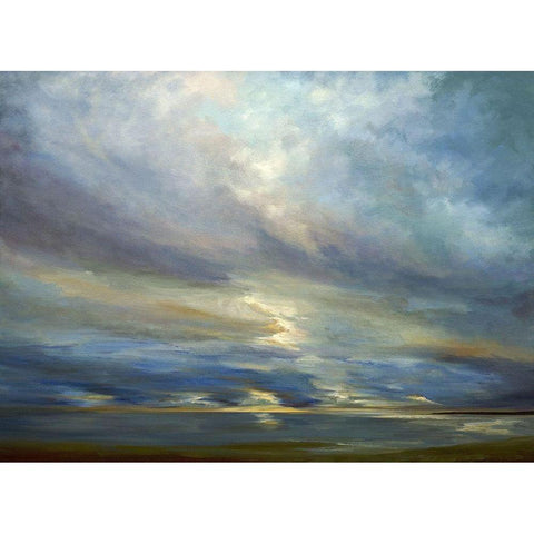 Clouds on the Bay I Black Modern Wood Framed Art Print with Double Matting by Finch, Shiela