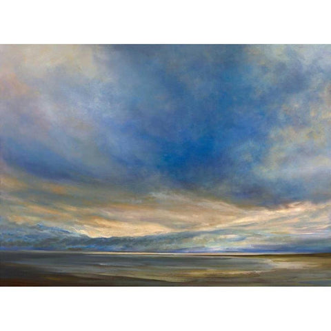 Clouds on the Bay II Black Modern Wood Framed Art Print with Double Matting by Finch, Sheila
