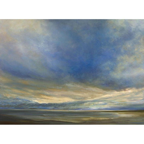 Clouds on the Bay II Black Modern Wood Framed Art Print by Finch, Shiela