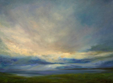 Clouds on the Bay III Black Ornate Wood Framed Art Print with Double Matting by Finch, Sheila