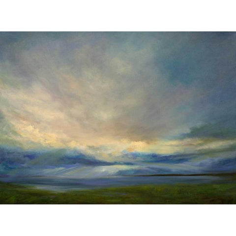 Clouds on the Bay III Black Modern Wood Framed Art Print with Double Matting by Finch, Sheila