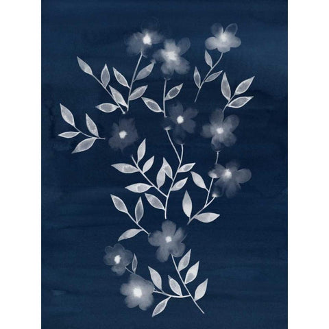 Flower Cyanotype I Black Modern Wood Framed Art Print with Double Matting by Popp, Grace