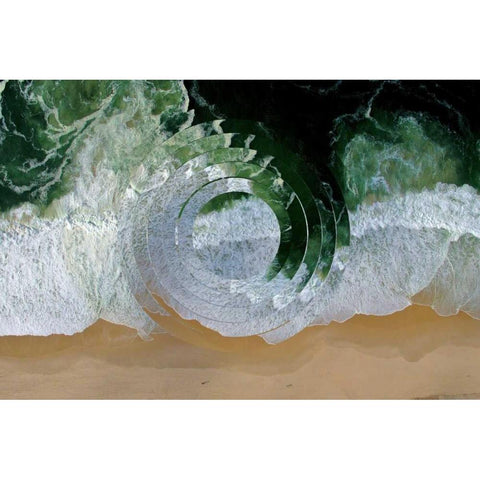 Sea Wave II Black Modern Wood Framed Art Print with Double Matting by Wang, Melissa