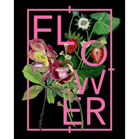 Floral Inspiration I Black Modern Wood Framed Art Print by Wang, Melissa