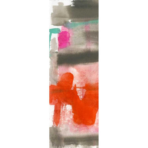 Red, Pink and Grey I White Modern Wood Framed Art Print by Goldberger, Jennifer