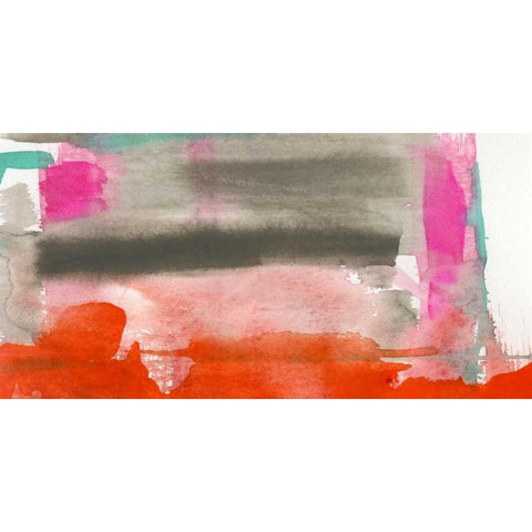 Red, Pink and Grey III White Modern Wood Framed Art Print by Goldberger, Jennifer